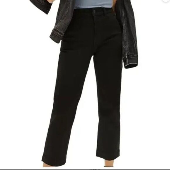 Everlane Black Straight CroppeHigh Waist Pants, Size 0 Short, Minimalist - Picture 1 of 7